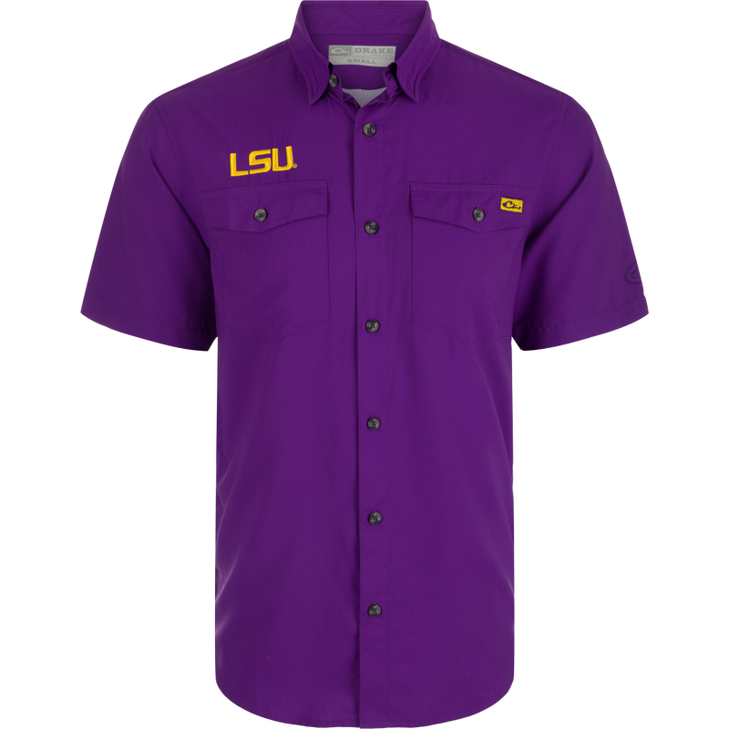 LSU Frat Dobby Solid Short Sleeve Shirt