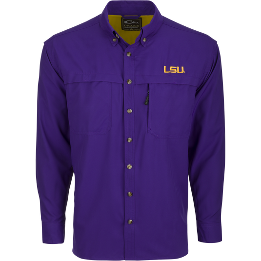 LSU L/S Mesh Back Flyweight Shirt