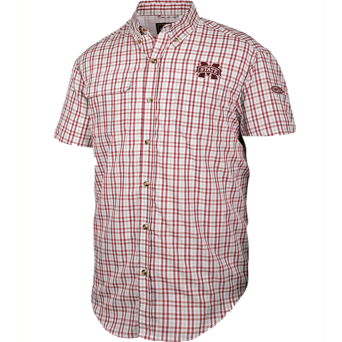 Mississippi State Gingham Plaid Wingshooter's Shirt S/S