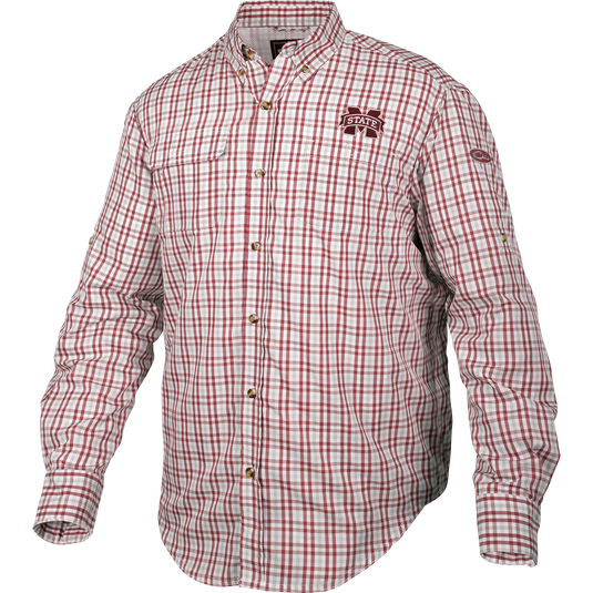 Mississippi State Gingham Plaid Wingshooter's Shirt L/S