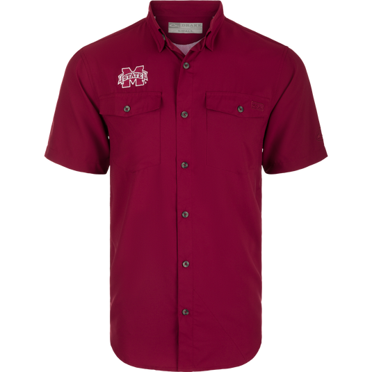 Mississippi State Frat Dobby Solid Short Sleeve Shirt