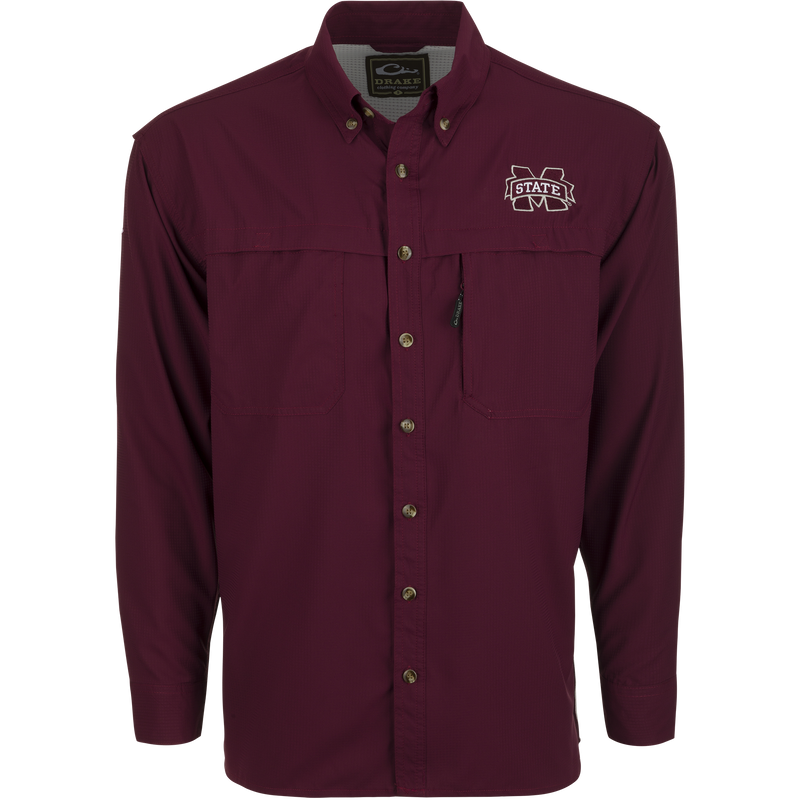 Mississippi State L/S Mesh Back Flyweight Shirt