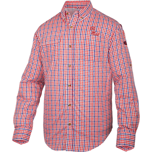 Ole Miss Gingham Plaid Wingshooter's Shirt L/S