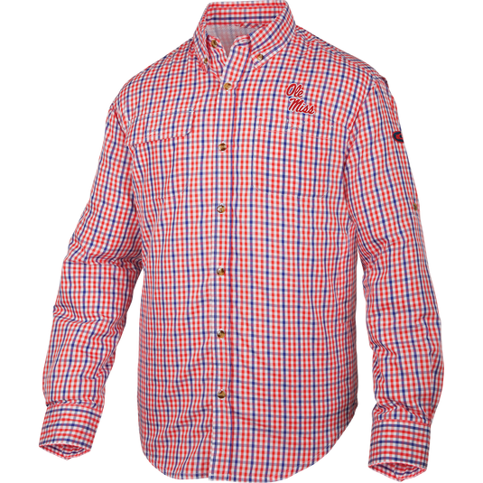 Ole Miss Gingham Plaid Wingshooter's Shirt L/S