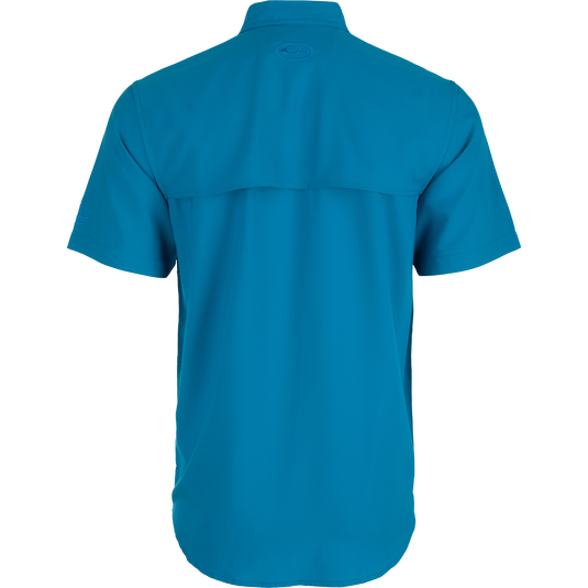 Ole Miss Frat Dobby Solid Short Sleeve Shirt Blue / XLarge
