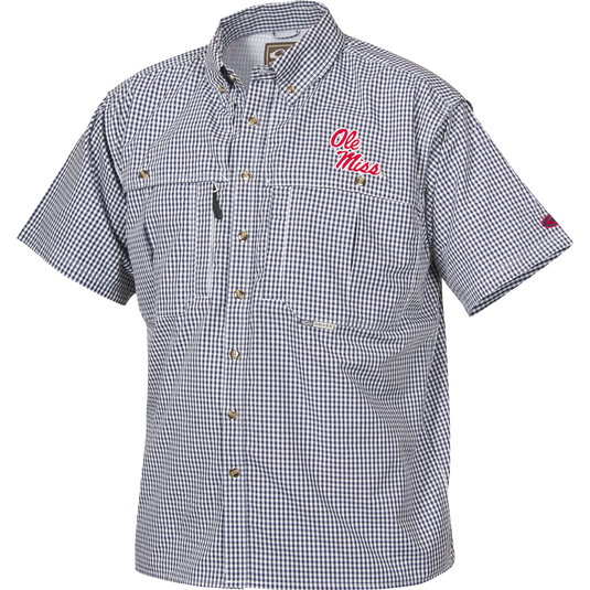 Ole Miss Plaid Wingshooter's Shirt Short Sleeve