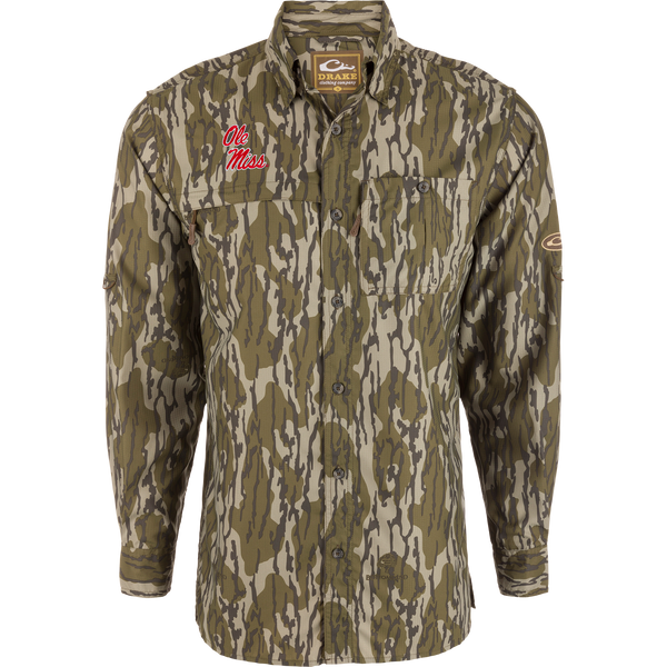 Ole Miss 8-Shot Long Sleeve Shirt - Drake Waterfowl Collegiate Gear