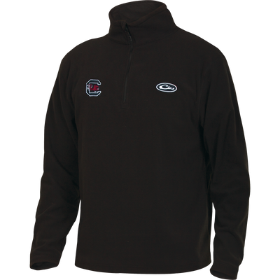 South Carolina Camp Fleece 1/4 Zip Pullover featuring an embroidered University of South Carolina logo on the chest, perfect for layering during cool fall days.