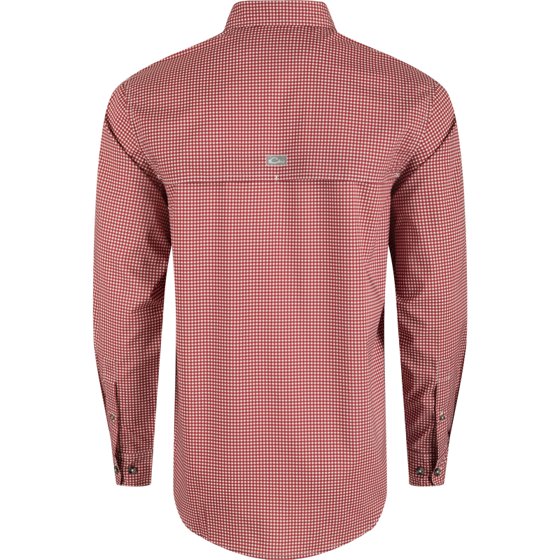 South Carolina Frat Gingham Long Sleeve Shirt, a classic button-down with hidden collar, chest pockets, and vented cape back.