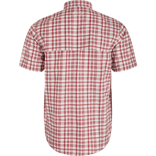 South Carolina Hunter Creek Windowpane Plaid Short Sleeve Shirt, a lightweight, moisture-wicking shirt with UPF 30 sun protection.