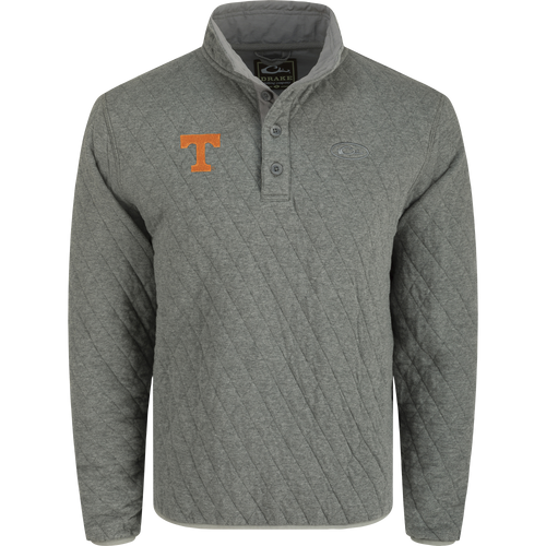 Tennessee Delta Quilted 1/4 Snap Sweatshirt - A midweight, brushed cotton sweatshirt with polyester fill quilting and an embroidered team logo.