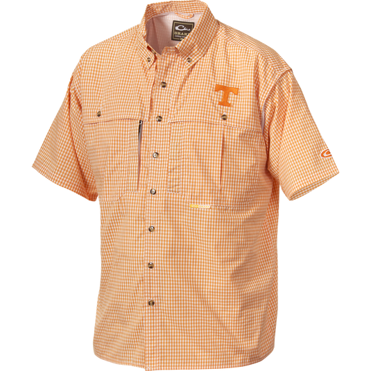 Tennessee Plaid Wingshooter's Shirt Short Sleeve - Orange / Small Tennessee Plaid Wingshooter's Shirt Short Sleeve - Orange / Small