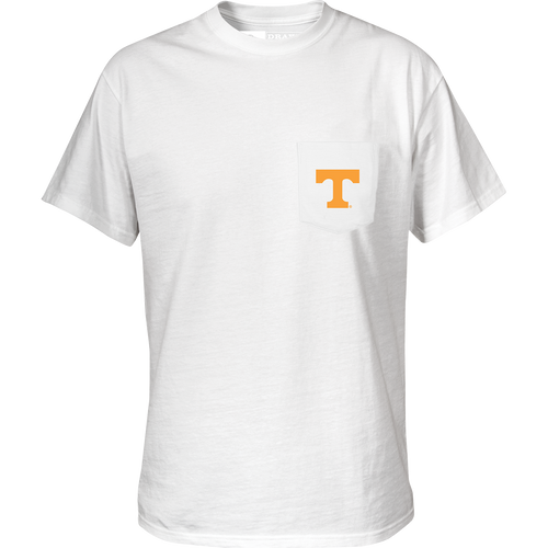 Tennessee Saturdays T-Shirt: Cotton/poly blend tee with stylized logo on the back saying 