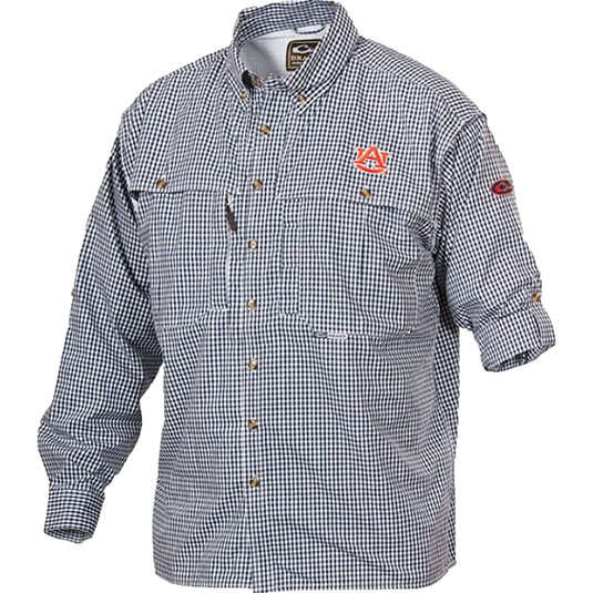 Auburn Plaid Wingshooter's Shirt Long Sleeve Navy / Xlarge Auburn Plaid Wingshooter's Shirt Long Sleeve Navy / Xlarge