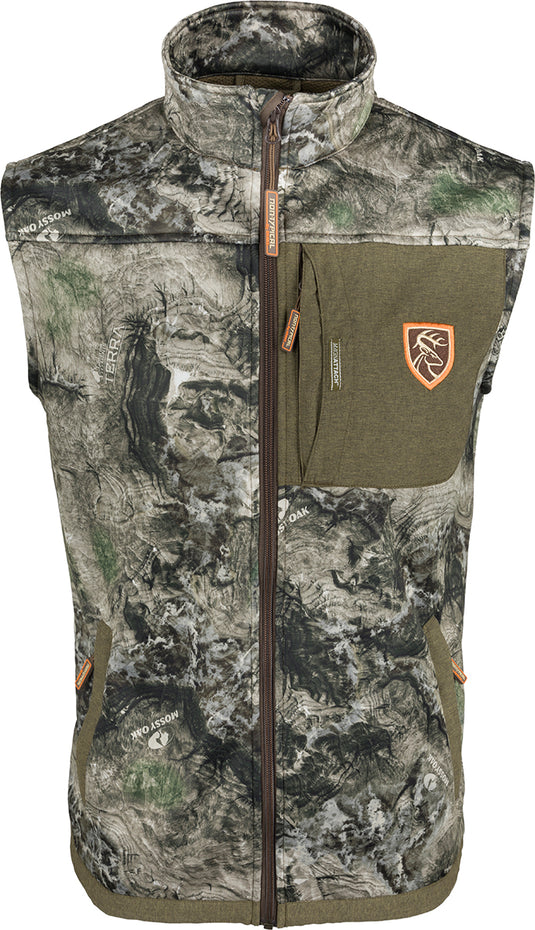 Endurance Vest with Agion Active XL®: A vest with a patch and zipper, perfect for keeping your core warm and arms free during outdoor activities. Ideal for hunting and can be worn as outerwear or a mid layer. Features Agion Active XL® scent control technology and multiple zippered pockets.
