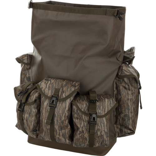 A sturdy Swamp Pack backpack with multiple compartments for hunting gear.