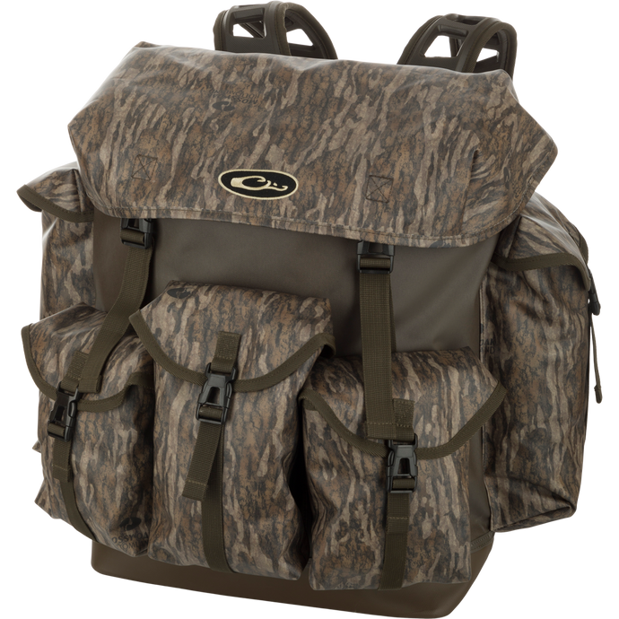 A rugged Swamp Pack with multiple compartments for hunting gear.