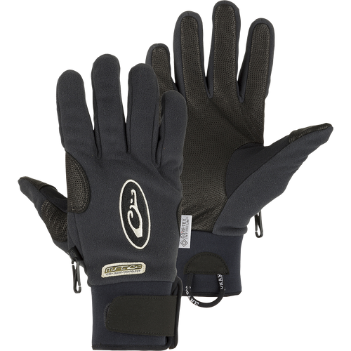 MST Windstopper Fleece Shooter's Gloves: Lightweight, windproof/breathable handwear for winter hunting. Gore-Tex Infinium™ with Windstopper® fleece, microfleece lining, and goatskin leather palm. Adjustable Velcro cuff closure and pull loop assist for easy wear.