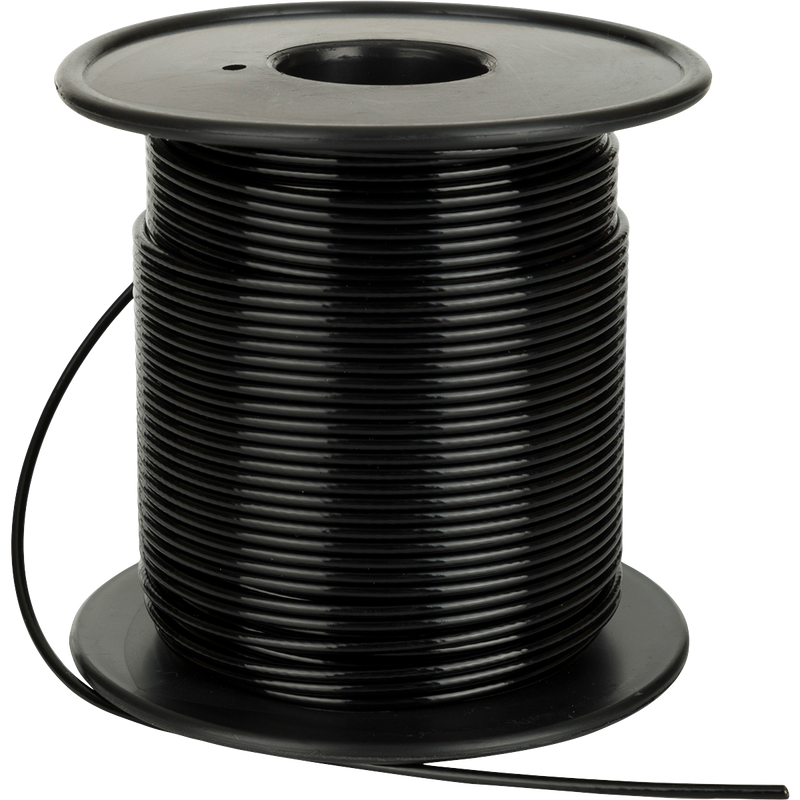 Texas Rig 200ft Steel Cable Roll - A spool of plastic coated steel wire cable, perfect for hunting and fishing. Final Sale, no returns.
