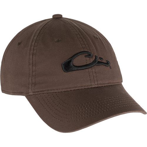 Cotton Twill Cap with low-profile silhouette, brass buckle back strap, and contoured bill. Ideal for everyday wear.