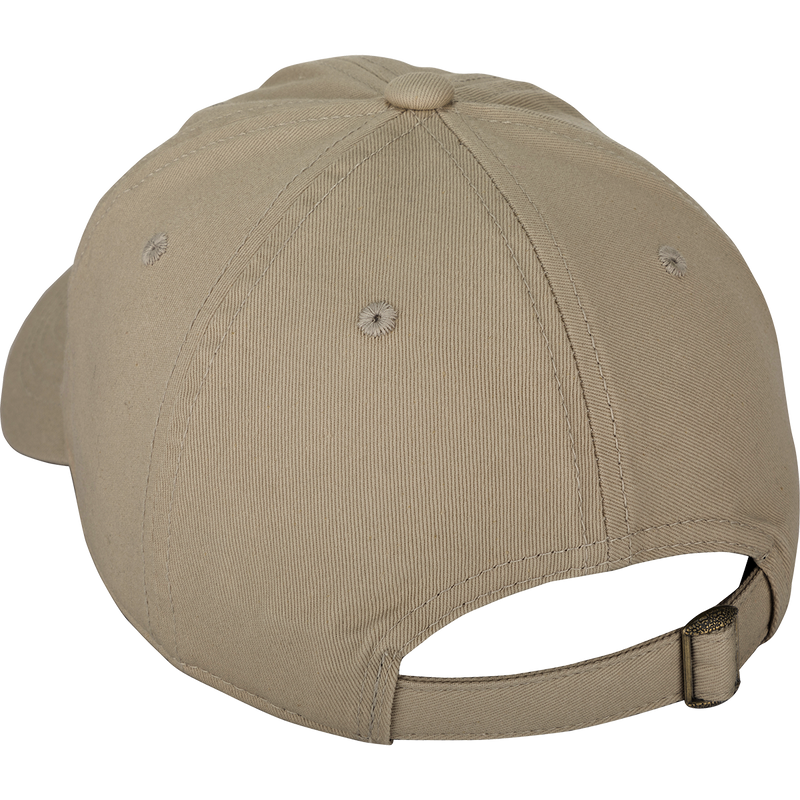 Cotton Twill Cap with low-profile silhouette, brass buckle back strap, and contoured bill. Crafted for comfort and versatility. Ideal for everyday wear.
