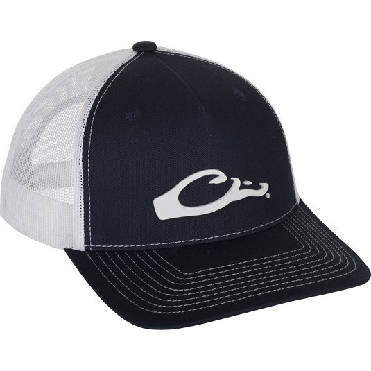 Drake 5 Panel Slick Logo Cap - A stylish trucker cap with a mesh back and a bold Drake duck head logo. Perfect for everyday wear, breathable and comfortable.