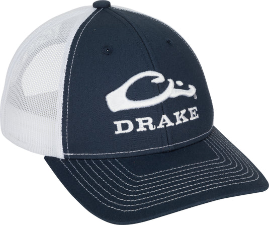 Drake Mesh Back Cap 2.0, a structured cotton twill cap with a mesh back and snap back closure.