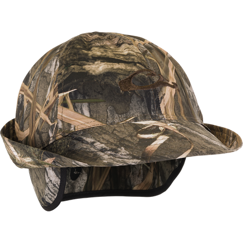 GORE-TEX® Jones Hat: A camouflage hat with a shapeable brim, fold-down ear flaps, and a comfortable elastic headband. Waterproof/breathable with a mesh-lined, non-insulated design.