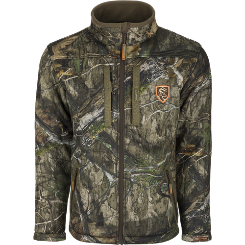 Silencer Full Zip Jacket with Agion Active XL: A durable, quiet, and warm camouflage jacket for hunters. Features include scent control technology, vertical chest pockets with lanyards, and safety harness pass-through.
