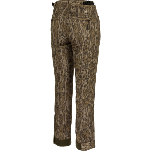 Women's Endurance Jean Cut Pant with Agion Active XL: Camouflage pants for mid-season hunting. Silent, stretchy fabric with fleece lining. Adjustable waist, slash pockets, and rear pockets. Final sale.
