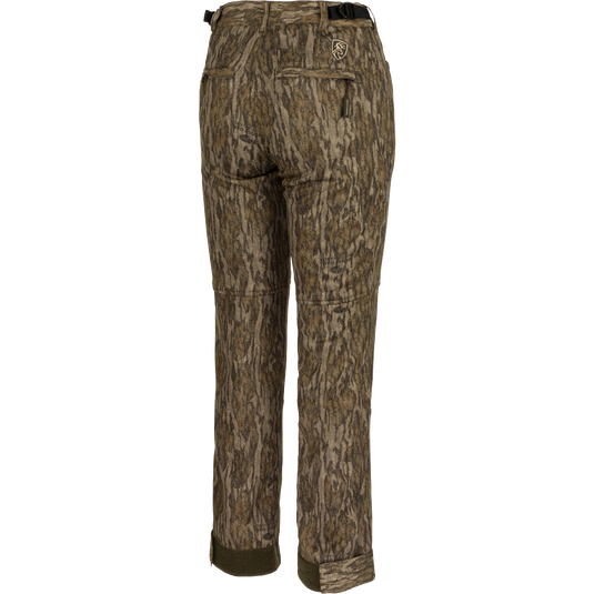 Women's Endurance Jean Cut Pant with Agion Active XL: Camouflage pants for mid-season hunting. Silent, stretchy fabric with fleece lining. Adjustable waist, slash pockets, and rear pockets. Final sale.