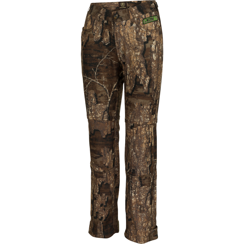 A pair of Women's Endurance Jean Cut Pants with Agion Active XL scent control technology.