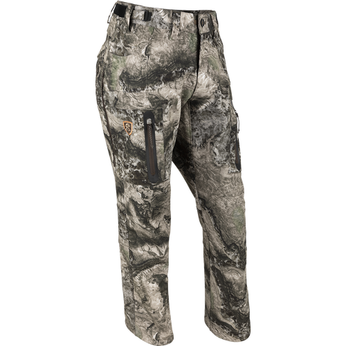 A durable pair of Pursuit Tech Stretch Pants with Agion Active XL® for cool to cold days afield. Made of 100% polyester bonded fleece fabric with 4-way stretch. Features zippered pockets and hip vents for heat regulation. Lightweight and perfect for Early-Mid Season big game hunting.
