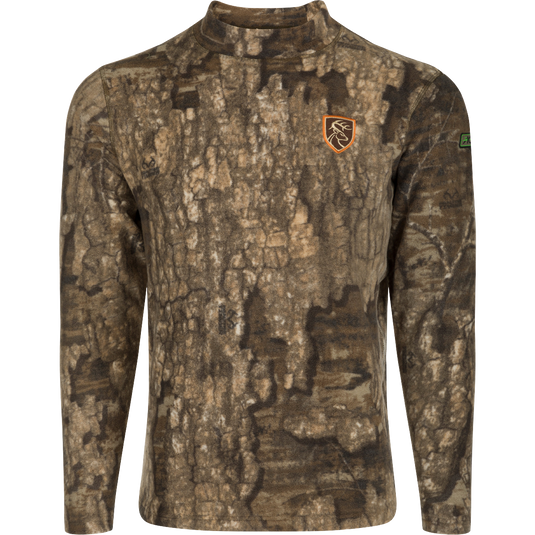 Storm Front Fleece Midweight 4-Way Stretch Mock Neck Pullover - Realtree Timber