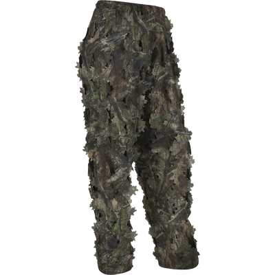 3D Leafy Pant with Agion Active XL™, a camouflage pants with holes and leaves, perfect for complete concealment while hunting.