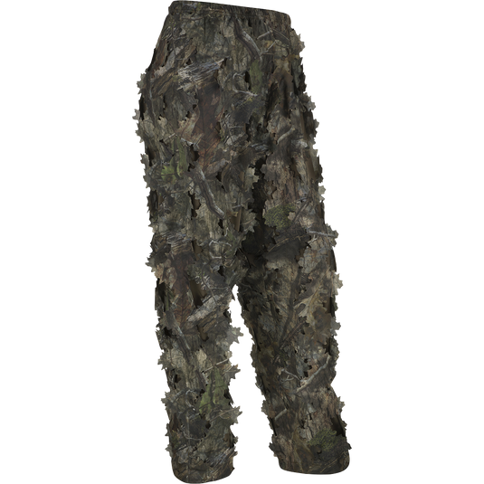 3D Leafy Pant with Agion Active XL™, a camouflage pants with holes and leaves, perfect for complete concealment while hunting.