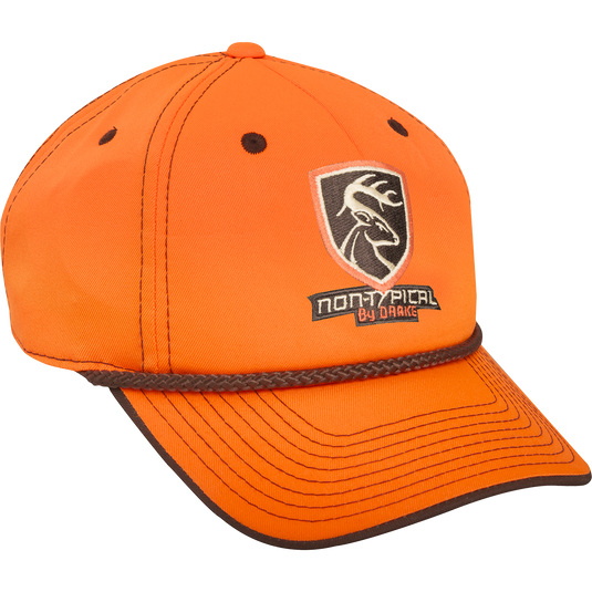 Non-Typical 5-Panel Cap with logo, made of cotton twill fabric. Features five-panel construction, mid-profile fit, and structured front panel. Adjustable with hook & loop closure.