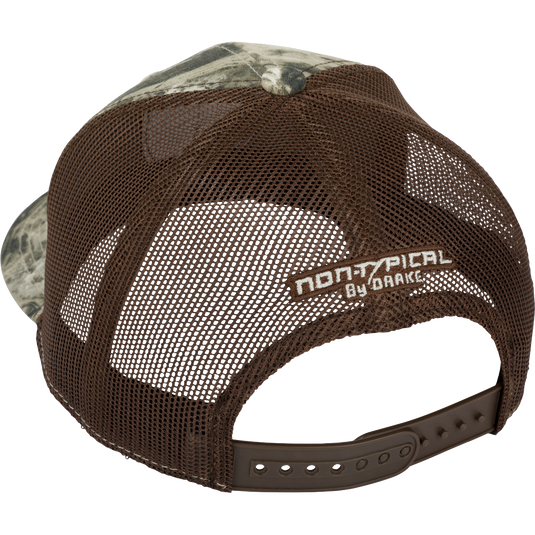 A brown cotton twill cap with a mesh back featuring the Americana Shield Patch and Non-Typical logo. Rear snap closure.