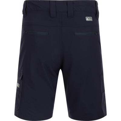 A versatile pair of Performance Hybrid Fishing Shorts with built-in stretch, moisture-wicking fabric, and quick-drying properties. Features include functional fly, multiple pockets, and adjustable waistband. Perfect for boat to bar transitions. 9-inch inseam.