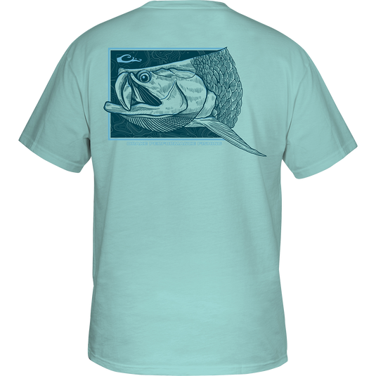 Rolling Tarpon T-Shirt Aqua Sky Dark Heather / Small