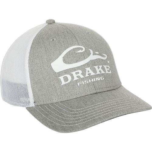 A grey DPF Stretch Fit Cap with a logo on the front and a stretch fit back for precise comfort and protection from the sun.
