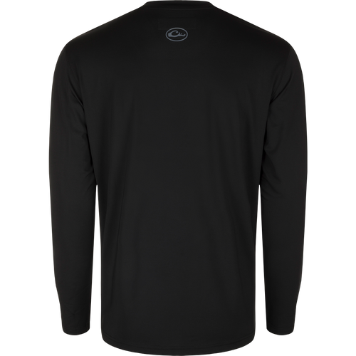 Performance Long Sleeve Crew Solid - A lightweight, moisture-wicking, and quick-drying black shirt with built-in cooling and UPF 50 sun protection. Ideal for outdoor activities like hunting and fishing.