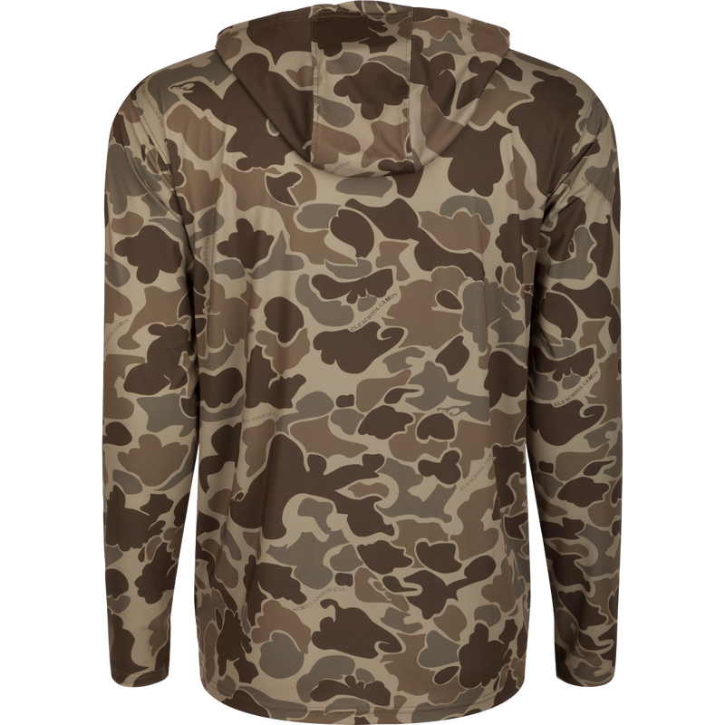 Performance Hoodie: Lightweight camouflage jacket with hood. Built-In Cooling, UPF 50, Moisture Wicking, Breathable Stretch, and Quick Drying. Versatile garment for all weather conditions.