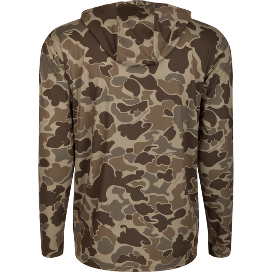 Performance Hoodie: Lightweight camouflage jacket with hood. Built-In Cooling, UPF 50, Moisture Wicking, Breathable Stretch, and Quick Drying. Versatile garment for all weather conditions.