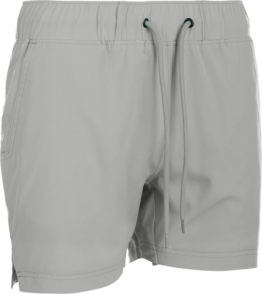 A versatile pair of women's Commando Lined Shorts with a 4.5" inseam. Made of 88% polyester and 12% spandex, these shorts offer 4-way stretch, quick-drying fabric with moisture-wicking properties. Features include front slash and back mesh pockets, a scalloped hem, and an adjustable drawstring waistband. Perfect for the gym or the beach.