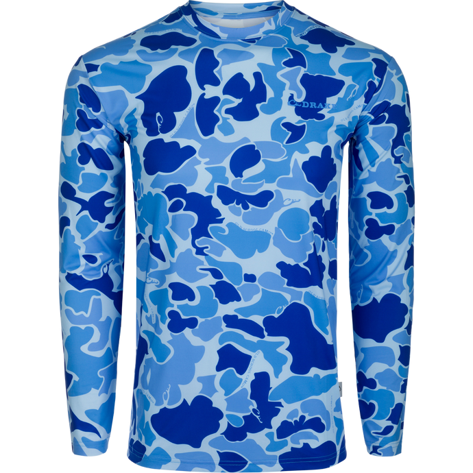 Youth Performance Crew L/S: A lightweight, breathable shirt with built-in cooling and moisture-wicking features. UPF 50 sun protection for year-round wear. Old School Camo print.