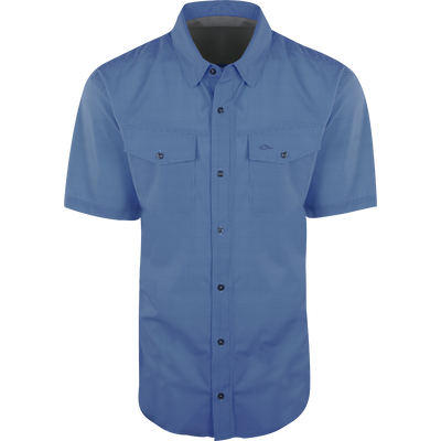 A lightweight, wrinkle-resistant Traveler's Check Shirt S/S with four-way stretch for freedom of movement and ultimate comfort. Moisture-wicking, with 2 chest pockets featuring button flaps. Ideal for the man on the go.