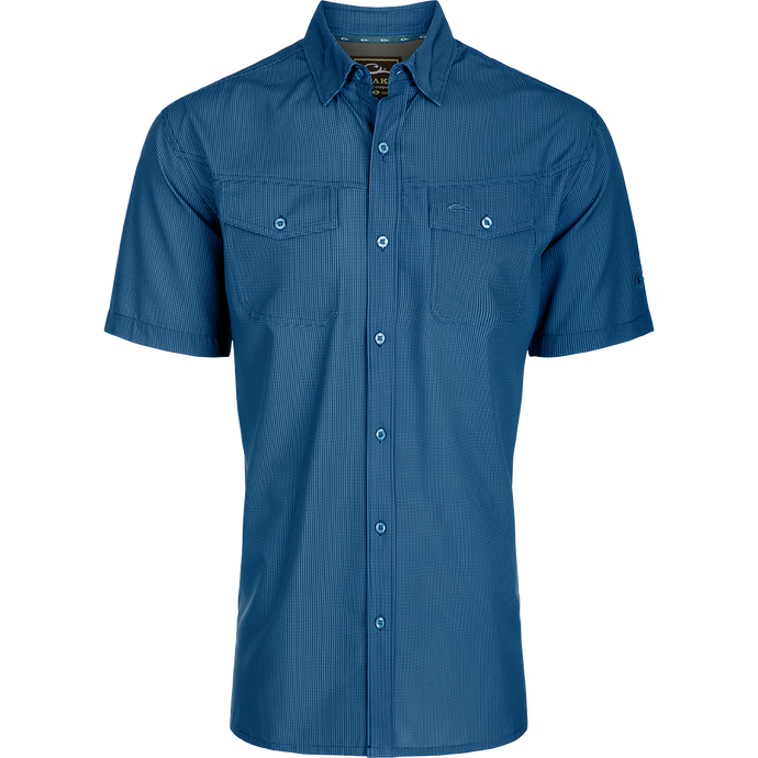 Traveler's Check Shirt S/S: Lightweight, breathable shirt with Four Way Stretch for comfort. Ideal for the man on the go. Wrinkle-resistant and split tail hem.