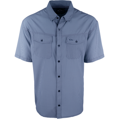 A lightweight, wrinkle-resistant Traveler's Check Shirt S/S with four-way stretch for freedom of movement and ultimate comfort. Ideal for the man on the go, whether on vacation or running around town. Features moisture-wicking fabric and 2 chest pockets with button flaps.
