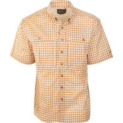 FeatherLite Plaid Wingshooter's Shirt S/S: Lightweight and breathable shirt with a button-down collar, vented back, and large chest pockets.